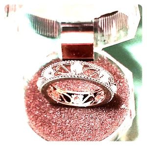 Sterling Silver Rhinestone Band Ring Size 7